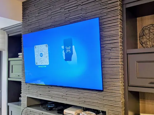 Samsung S85 OLED TV Wall Mounting Above Feature Fireplace