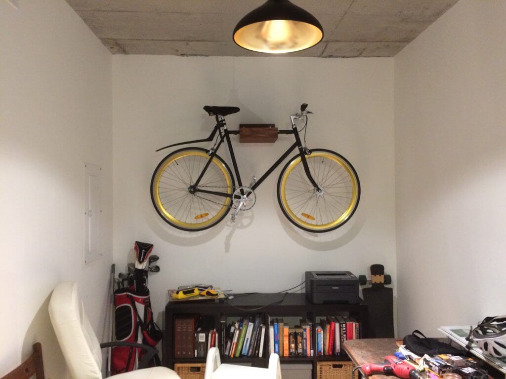 bike on wall