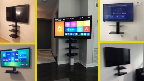 Get 20$ off on your tv installation + wire concealment + single/double/triple shelves